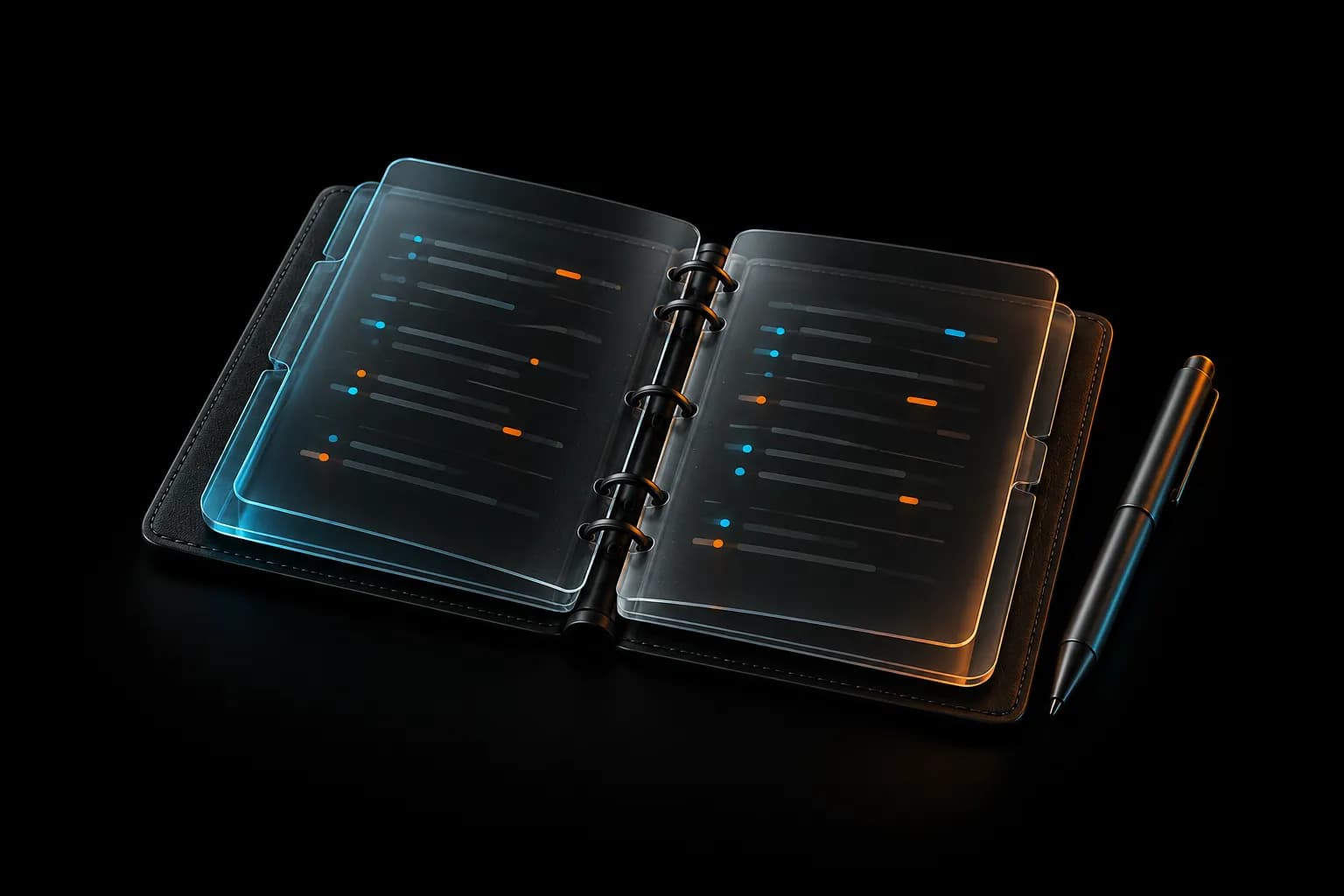 Open journal illustrating recorded trading activity
